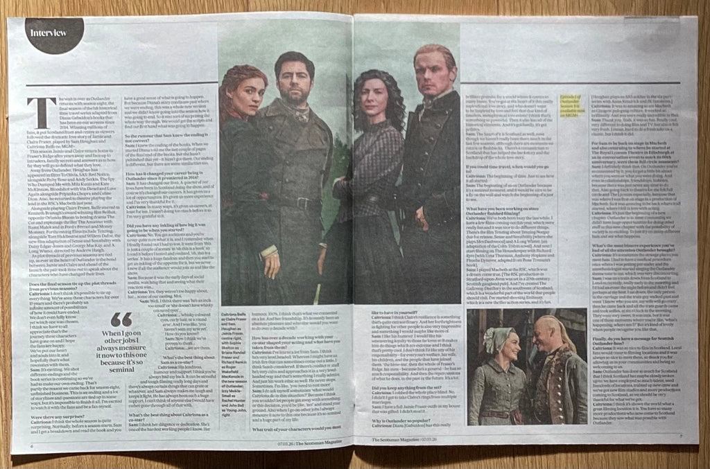 SAM HEUGHAN & CAITRIONA BALFE - SCOTSMAN MAGAZINE 2026 - OUTLANDER