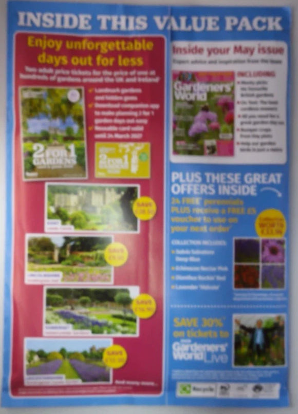 BBC Gardeners’ World Magazine May 2026 with 2-for-1 Gardens Card & Guide (Pre-Order)