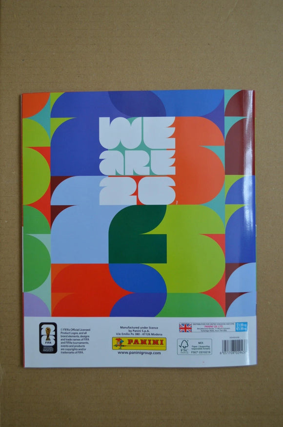 Panini FIFA World Cup 2026 UK EMPTY Soft Cover Sticker Album + 6 stickers inside