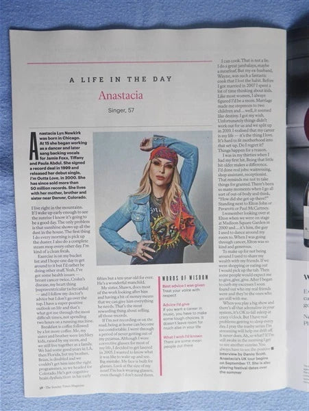 Sunday Times Magazine May 24th 2026 - Oasis Anastacia