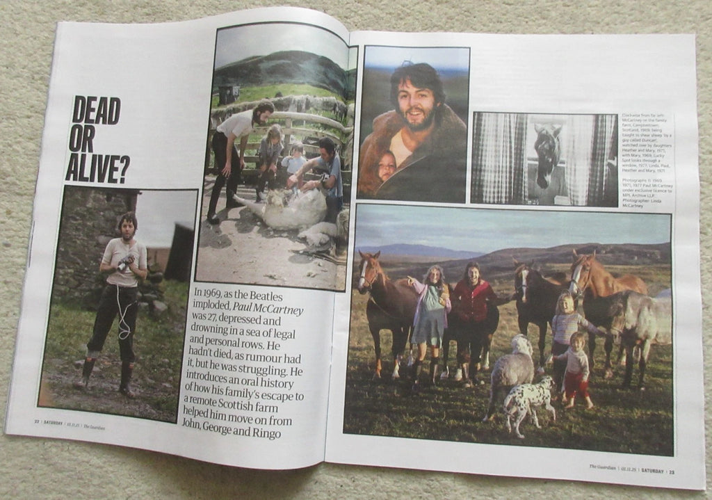 Guardian Saturday magazine 1 November 2025 Paul McCartney The Beatles