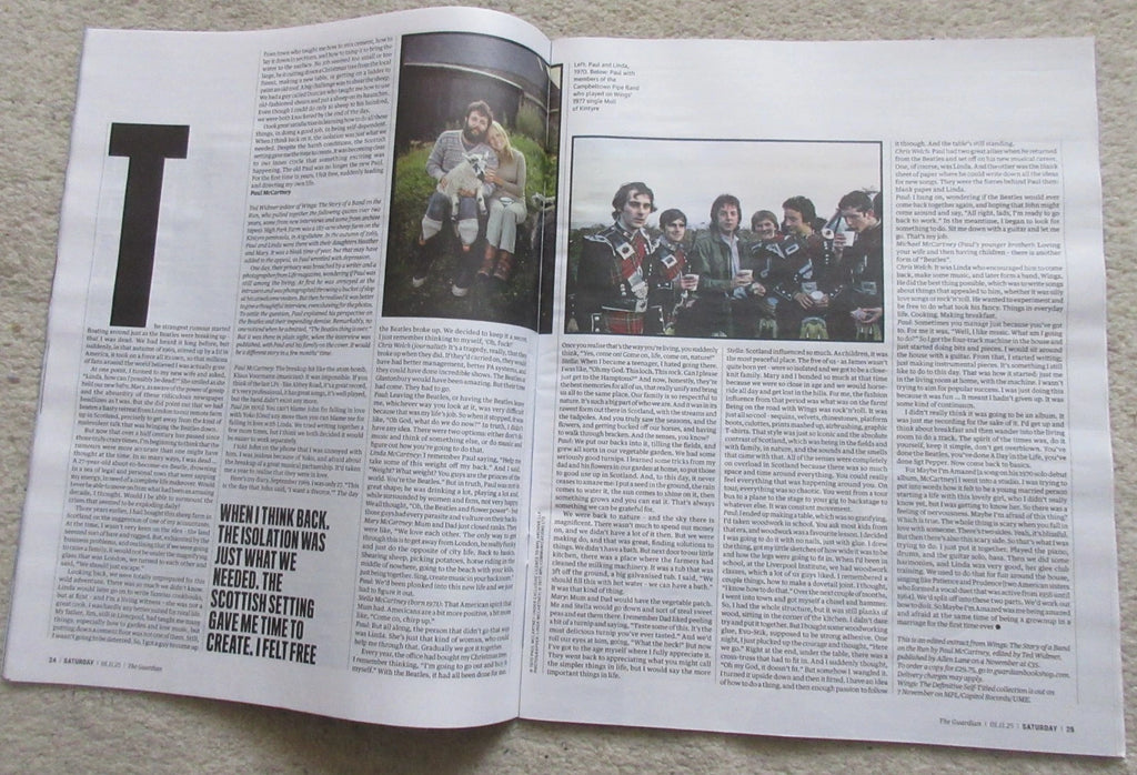 Guardian Saturday magazine 1 November 2025 Paul McCartney The Beatles