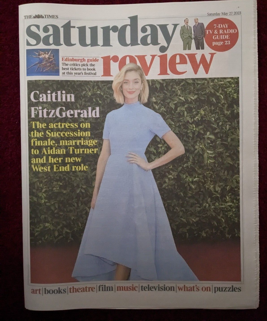 Times Saturday Review 27 May 2023; Caitlin FitzGerald interview Aidan Turner