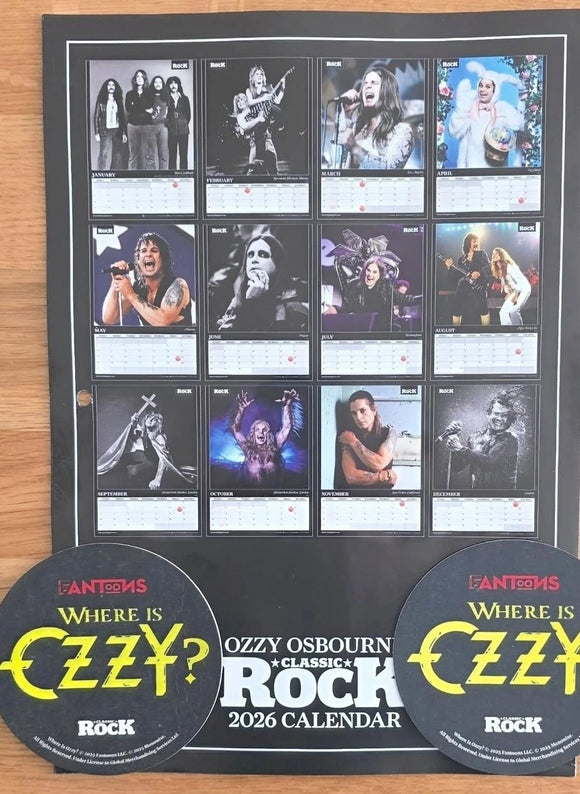 Classic Rock Magazine (UK) January 2026 (348) Ozzy Osbourne Black Sabbath Calendar & Mats