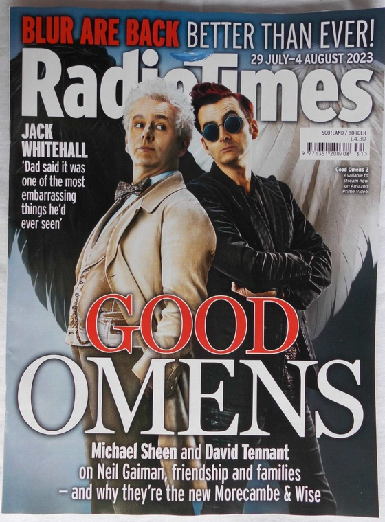 RADIO TIMES magazine 29 July 2023 Michael Sheen David Tennant Good Omens
