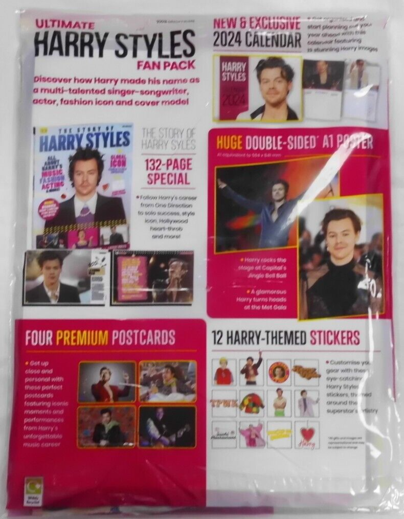 HARRY STYLES ULTIMATE FANPACK (MAGAZINE, STICKERS, POSTERS, ART CARDS & 2024 CALENDAR