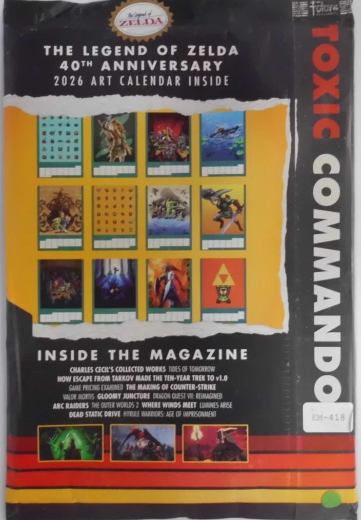 Edge magazine #418 Jan 2026 Toxic Commando + Zelda 40 years celebration Calendar