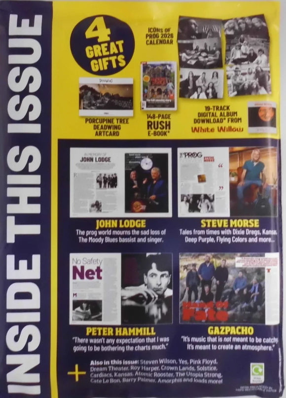 Prog Magazine (UK) - November 2025 (165) - Porcupine Tree, Steven Wilson - Prog 2026 Calendar, Art Card, Rush eBook, 19 Track digital Album