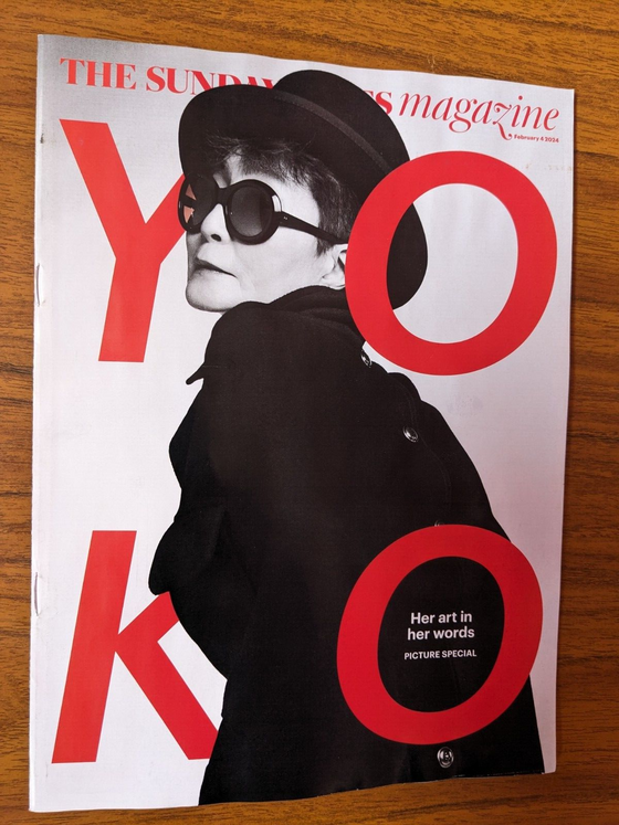 SUNDAY TIMES Mag 04/02/2024 YOKO ONO interview JOHN LENNON The Beatles