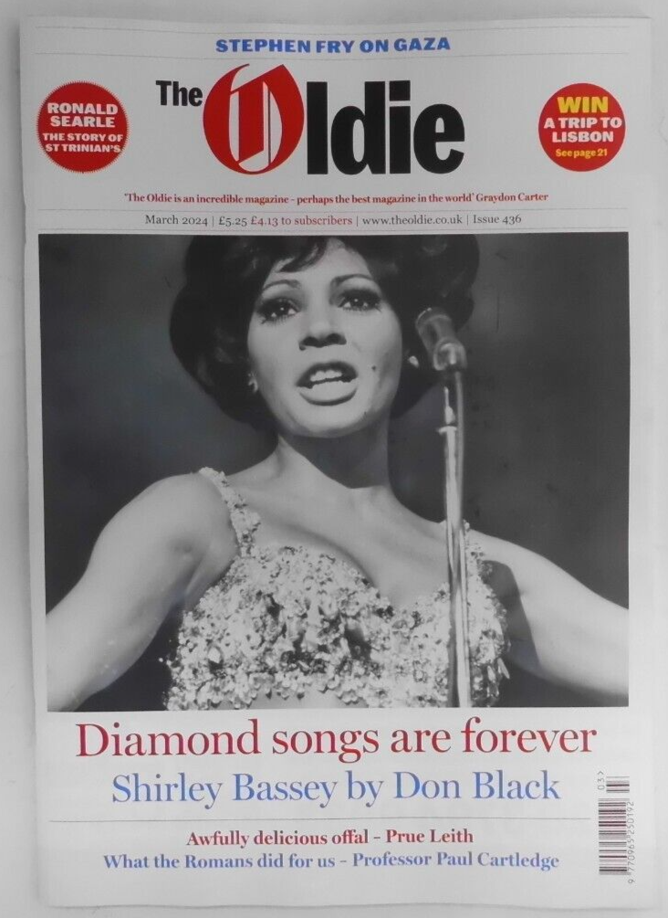 The Oldie monthly magazine Mar 2024 Shirley Bassey by Don Black