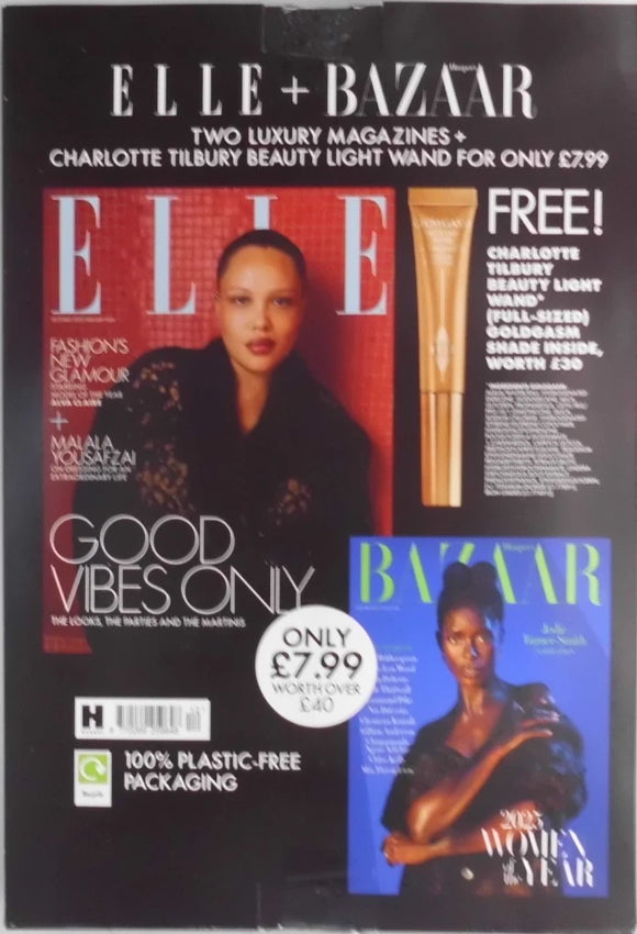 ELLE Magazine/Harpers Bazaar & FREE Charlotte Tilbury Beauty Light Wand
