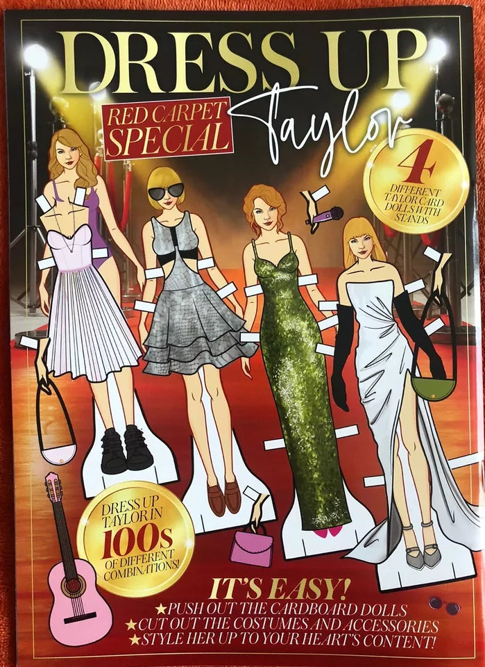 Taylor Swift Dress UP Doll Cut & Stick Book | Dress UP Taylor | RED CARPET SPECIAL | Ultimate Gift for Swifties