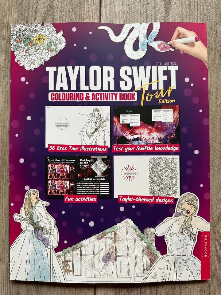 2024 TAYLOR SWIFT Tour Edition COLORING & ACTIVITY BOOK Designs 35+ ILUSTRATIONS