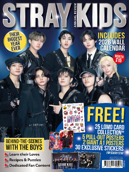 Stray Kids Annual Review magazine 2025 Includes: 2026 Wall calendar, posters, stickers