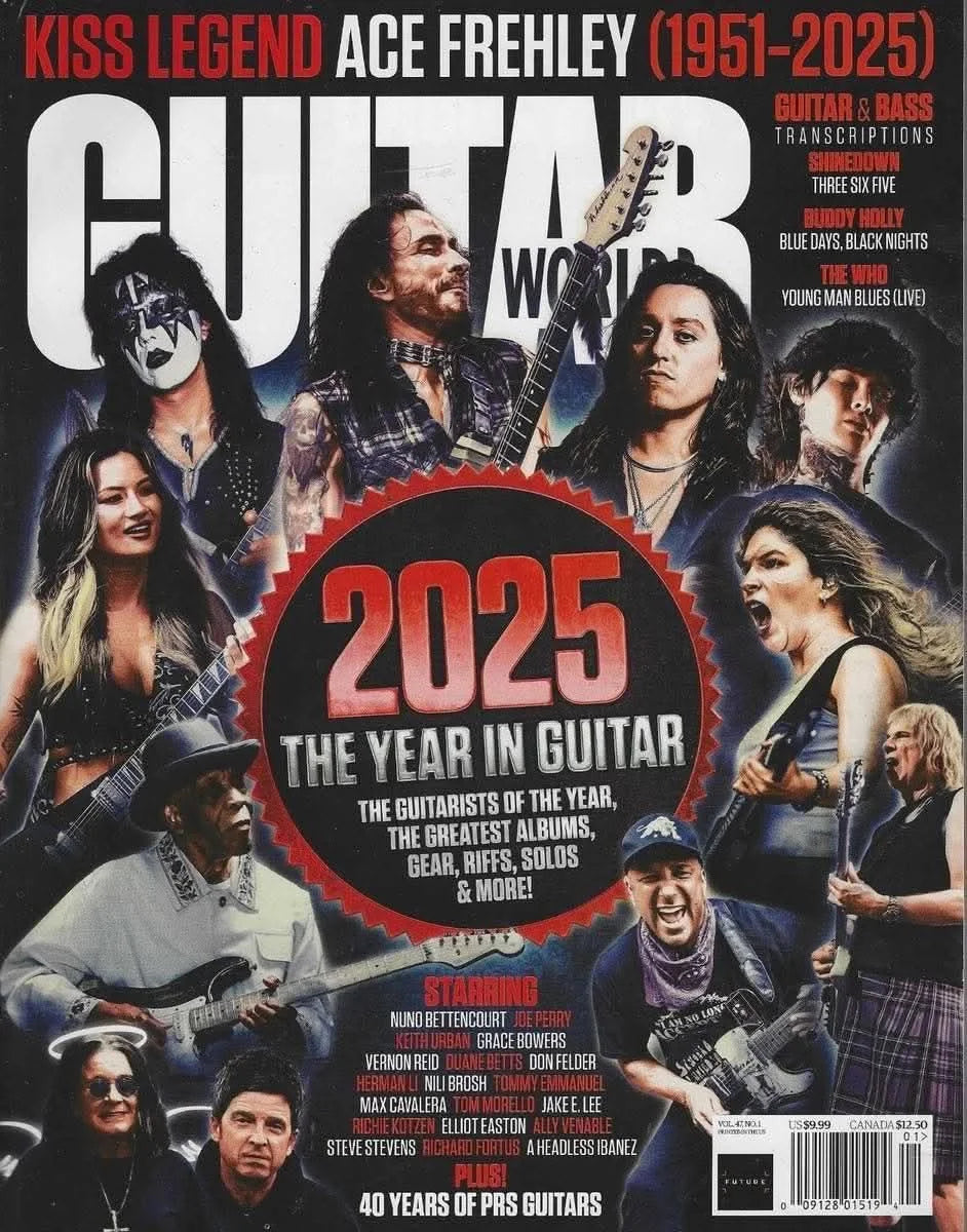 Guitar World Magazine Vol47 NO1 - 2025 THE YEAR IN GUITAR - Ace Frehley KISS - Daniela Villarreal - Jake Kiszka