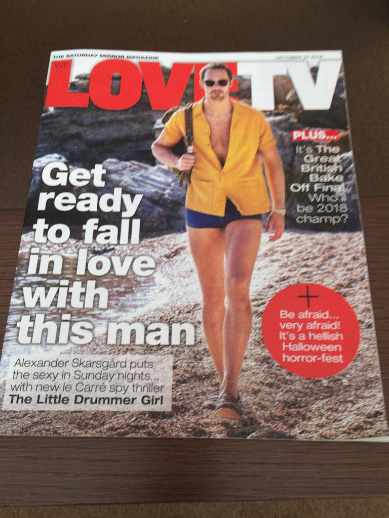 UK We Love TV Mag October 2018: ALEXANDER SKARSGARD LITTLE DRUMMER GIRL COVER