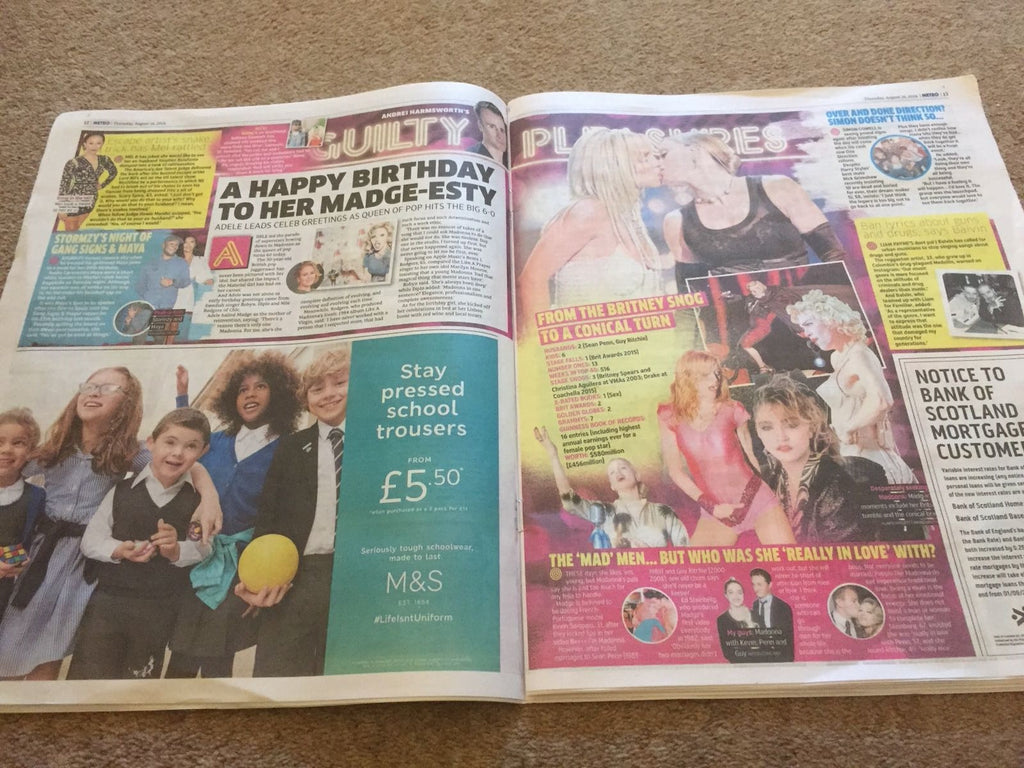 The Metro 16th August 2018: Madonna At 60 Special + Adam Driver Interview