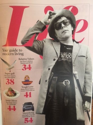 UK Sunday Times Magazine Jan 2018: IAN DURY INTERVIEW WITH HIS CHILDREN BAXTER