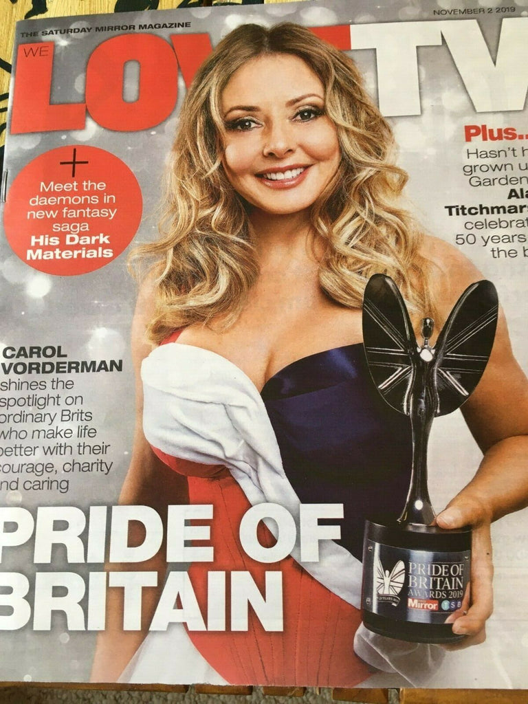 UK LOVE TV Magazine 11/2019: CAROL VORDERMAN Mackenzie Crook David Morrissey: