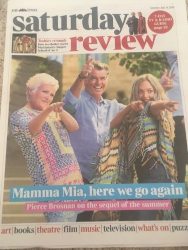 UK Times Review 14 July 2018: Pierce Brosnan (Mamma Mia) Rick Astley Duran Duran