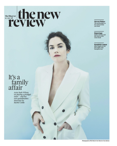 UK OBSERVER REVIEW FEBRUARY 2018: RUTH WILSON COVER & INTERVIEW