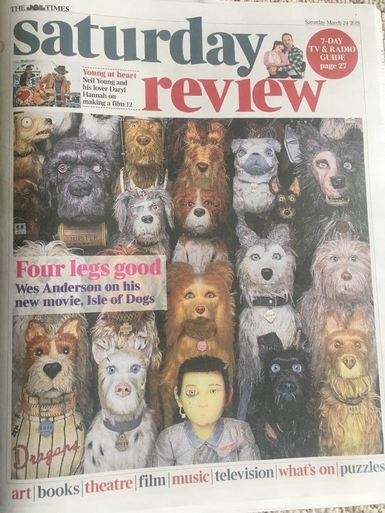 UK TIMES REVIEW MARCH 2018: NEIL YOUNG & DARYL HANNAH ## WES ANDERSON COVER