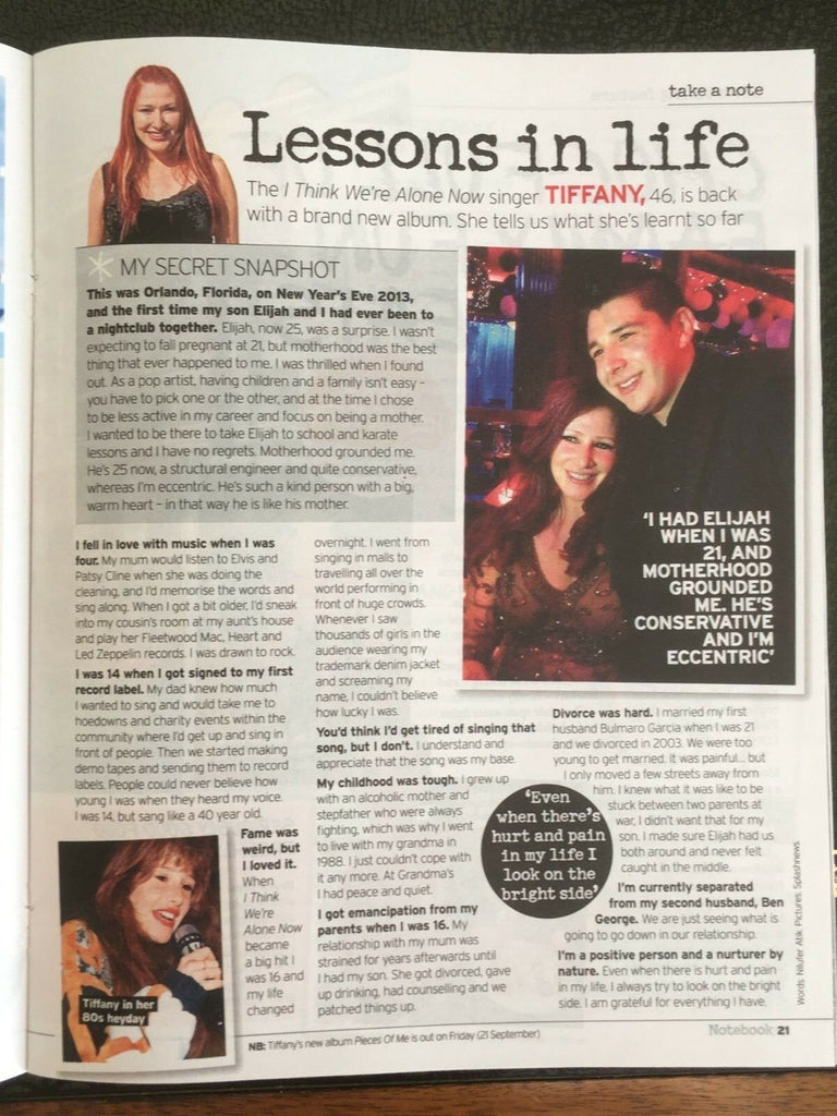 UK Notebook Magazine September 2018: TIFFANY interview I THINK WE'RE ALONE NOW
