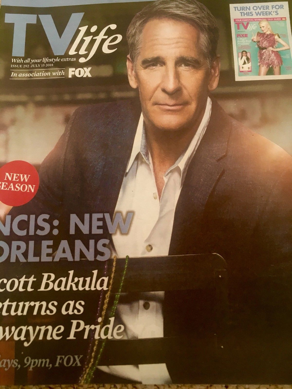 UK TV Life magazine 15 July 2018: Scott Bakula (Dwayne Pride) NCIS: New Orleans