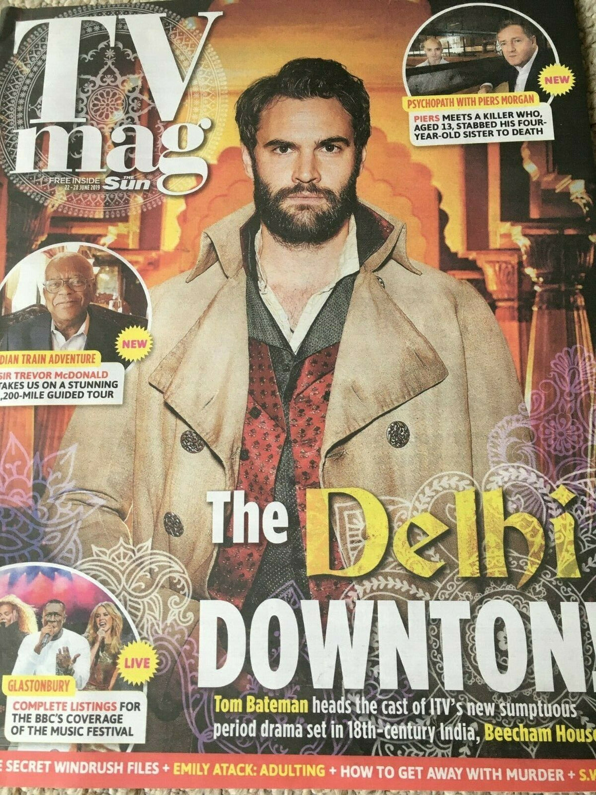 UK SUN TV Magazine June 2019: BEECHAM HOUSE Tom Bateman Cover Interview