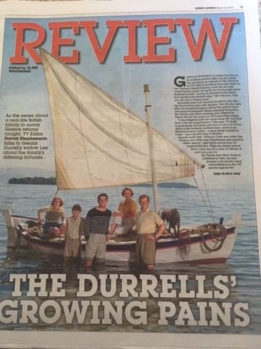 The Durrells KEELEY HAWES PHOTO COVER March 2018 Lee on Gerard Durrell