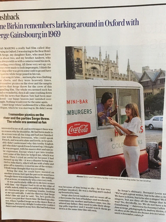 UK Telegraph Magazine April 2018 Jane Birkin On Serge Gainsbourg Interview