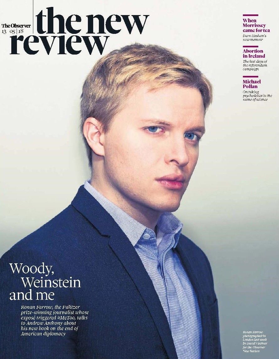 UK OBSERVER REVIEW MAY 2018: RONAN FARROW COVER & INTERVIEW ## DAVE HASLAM