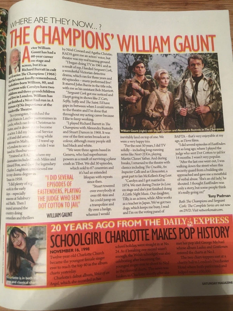 UK SATURDAY Mag 11/2018 WILLIAM GAUNT Katherine Jenkins RONAN KEATING Ben Miller