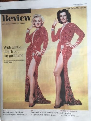UK Telegraph Review 3rd February 2018 MARILYN MONROE & JANE RUSSELL COVER