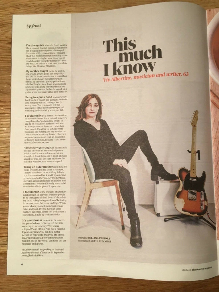 UK Observer Magazine September 2018: VIV ALBERTINE ## IMRAN AMED