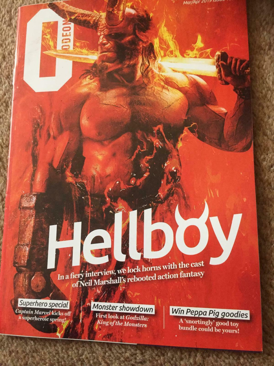 UK Odeon Magazine March 2019: HELLBOY Captain Marvel BRIE LARSON Neil Marshall