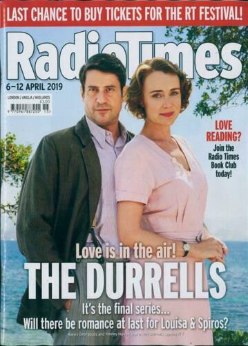 RADIO TIMES magazine 6 April 2019 Keeley Hawes Alexis Georgoulis The Durrells