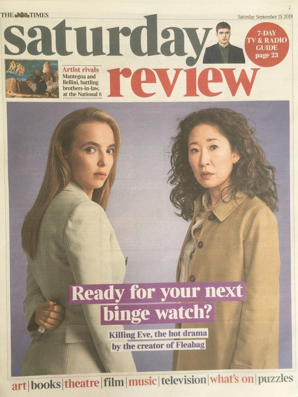 UK Times Review SEPTEMBER 2018: JODIE COMER SANDRA OH (KILLING EVE) COVER STORY