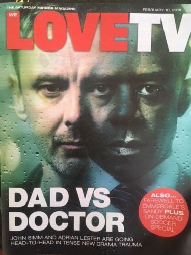 Love TV Magazine 02/2018 JOHN SIMM Adrian Lester Dakota Blue Richards