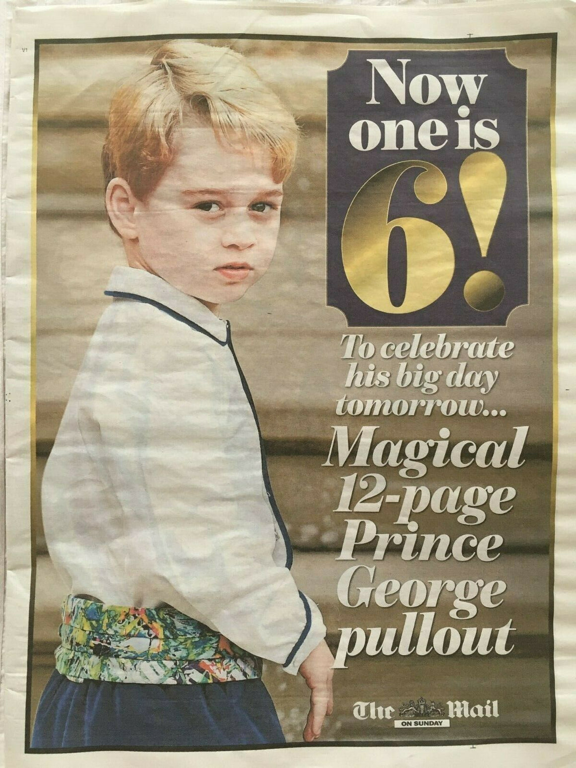 THE ROYAL FAMILY prince george Royal Baby PHOTO Mail On Sunday 12 pg Supplement