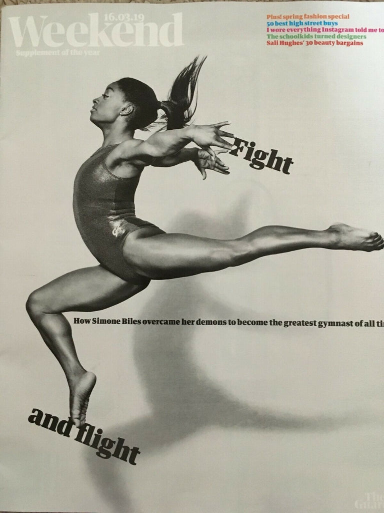 UK Guardian Weekend March 2019: SIMONE BILES COVER AND FEATURE Courteney Cox