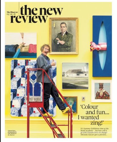 UK OBSERVER NEW REVIEW May 2018: GRAYSON PERRY Tobias Menzies FATHER JOHN MISTY