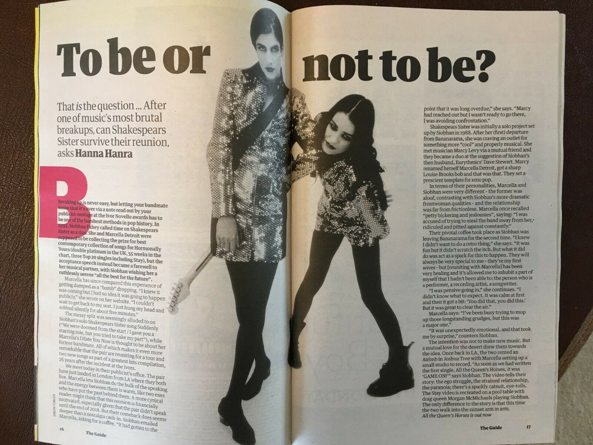 UK GUIDE MAGAZINE 18 MAY 2019 SHAKESPEARS SISTERS REUNION INTERVIEW