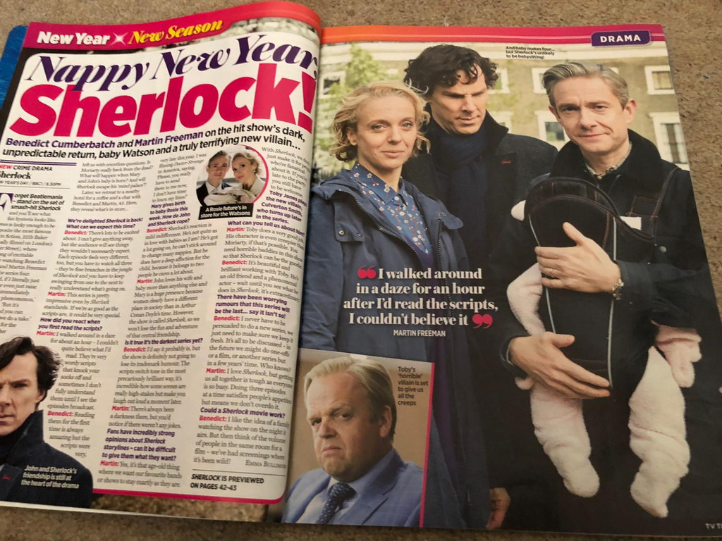 UK TV Times Magazine 31 Dec 2016 Benedict Cumberbatch Martin Freeman