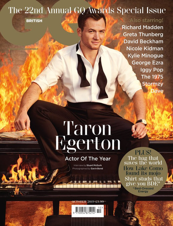 British GQ Magazine October 2019 Taron Egerton Cover
