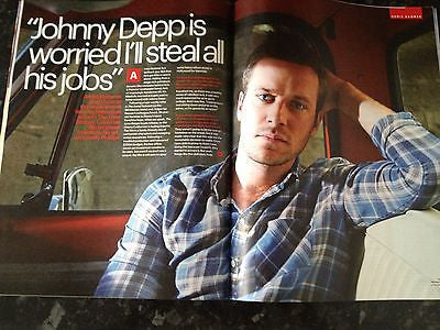 ARMIE HAMMER interview THE LONE RANGER UK 1 DAY ISSUE YOHAN BLAKE THE WHITE LIES