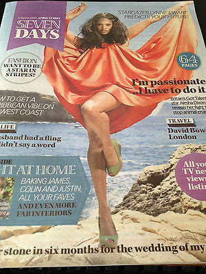 Seven Days April 14 2013 Alesha Dixon ANJELICA HUSTON DAVID BOWIE V&A EXHIBITION