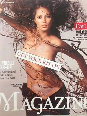 (UK) TIMES MAGAZINE SEPT 2015 CHRISTY TURLINGTON PIRELLI CALENDAR 2015 PHOTOS