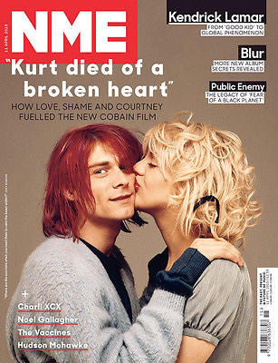 NME MAGAZINE APRIL 2015 KURT COBAIN COURTNEY LOVE NIRVANA PHOTO COVER