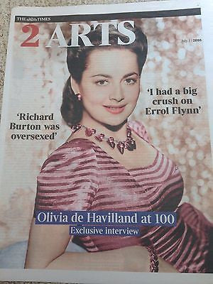 Times 2 Arts - 7/2016 Olivia de Havilland Photo Cover Errol Flynn Richard Burton